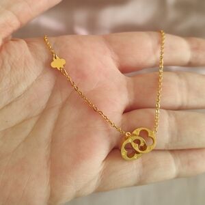 18k Gold Plated Clovers Necklace